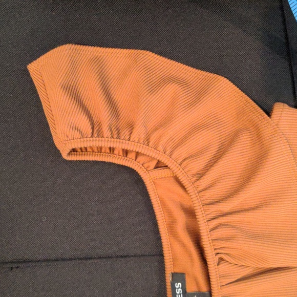 Express Ribbed Ruffled Off the Shoulder Bodysuit - Picture 8 of 8